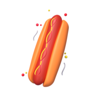 3d ikon varm hund snabb mat illustration begrepp ikon framställa png