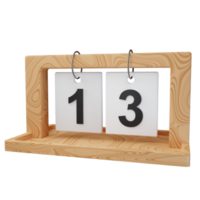 3d Symbol Datum 13 Holz Kalender Illustration Konzept Symbol machen png