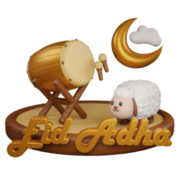 3d icoon eid adha moslim voorwerp illustratie concept icoon geven png