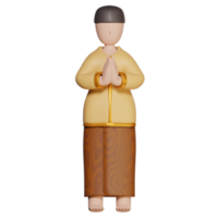 3d icon man of muslim object illustration concept icon render png