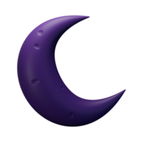 3d icoon Doorzichtig nacht voor de helft maan weer voorspelling illustratie concept icoon geven png