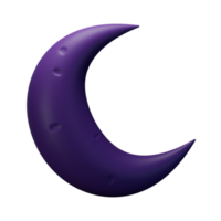 3d Symbol klar Nacht Hälfte Mond Wetter Prognose Illustration Konzept Symbol machen png