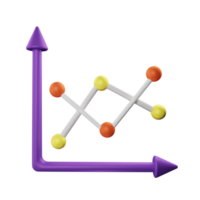 3d icon line chart data graph illustration concept icon render png