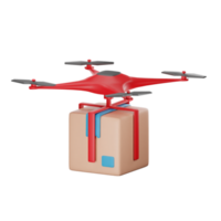 3d icon drone package delivery illustration concept icon render png