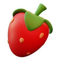 3d icon strawberry fruit illustration concept icon render png