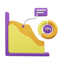 3d icona analisi grafico dati grafico illustrazione concetto icona rendere png