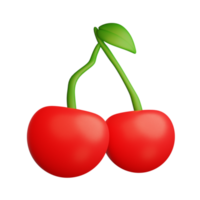 3d icon cherry fruit illustration concept icon render png