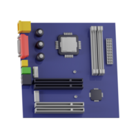 3d ícone placa mãe componente computador hardware ilustração conceito ícone render png