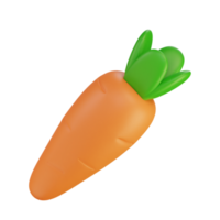 3d ícone cenoura vegetal ilustração conceito ícone render png