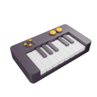 3d icon piano music studio illustration concept icon render png