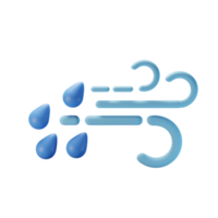 3d Symbol windig Regen Wetter Prognose Illustration Konzept Symbol machen png