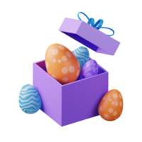 3d Symbol Ostern Ei Geschenkbox Ostern Tag Illustration Konzept Symbol machen png