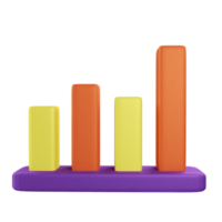 3d icon column chart data graph illustration concept icon render png