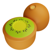 3d icon kiwi fruit illustration concept icon render png