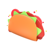 3d icono tacos rápido comida ilustración concepto icono hacer png