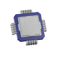 3d icono procesador componente computadora hardware ilustración concepto icono hacer png