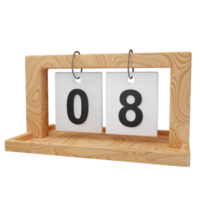 3d Symbol Datum 8 Holz Kalender Illustration Konzept Symbol machen png