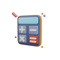 3d icono calculadora educación ilustración concepto icono hacer png