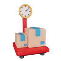 3d icon scales package delivery illustration concept icon render png