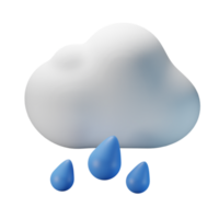 3d ícone nublado pesado chuva clima previsão ilustração conceito ícone render png