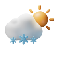 3d icon day snow weather forecast illustration concept icon render png