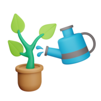 3d icon water the plant ecology earth day illustration concept icon render png