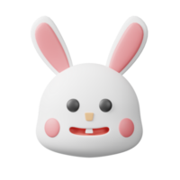 3d icon bunny easter day illustration concept icon render png