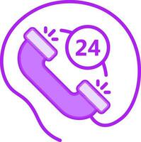 24 into 7 Call Icon vector