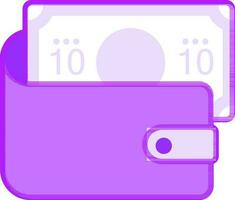 Currency note in wallet vector