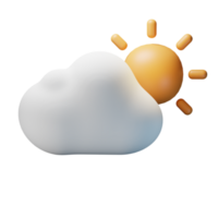 3d icon cloudy day weather forecast illustration concept icon render png