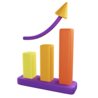 3d icono columna gráfico datos grafico ilustración concepto icono hacer png