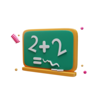 3d icon chalkboard education illustration concept icon render png