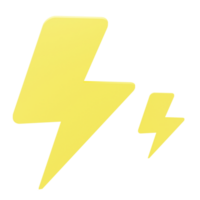 3d icon thunder lightning weather forecast illustration concept icon render png