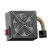 3d icon power supply component computer hardware illustration concept icon render png