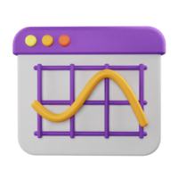 3d icon line chart data graph illustration concept icon render png