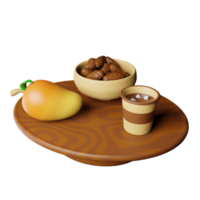 3d icon food muslim object illustration concept icon render png