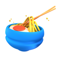 3d icon ramen fast food illustration concept icon render png