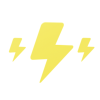 3d icon thunder lightning strom weather forecast illustration concept icon render png