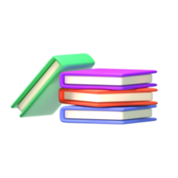 3d icon books education illustration concept icon render png