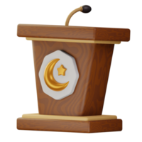 3d icon dais muslim object illustration concept icon render png