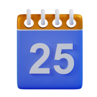 3d Symbol Datum 25 Kalender Illustration Konzept Symbol machen png