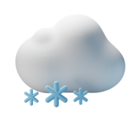 3d icône nuageux neige temps prévoir illustration concept icône rendre png