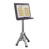 3d icoon staan instrument muziek- studio illustratie concept icoon geven png