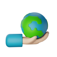 3d icon earth ecology earth day illustration concept icon render png