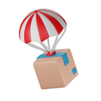 3d icoon land- doos pakket levering illustratie concept icoon geven png