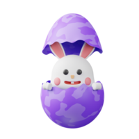 3d icon rabbit in the egg easter day illustration concept icon render png