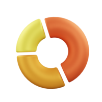 3d icon pie chart data graph illustration concept icon render png