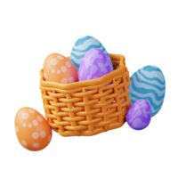 3d icona cestino uovo Pasqua giorno illustrazione concetto icona rendere png