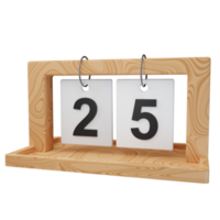 3d Symbol Datum 25 Holz Kalender Illustration Konzept Symbol machen png