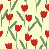 tulipanes sin costura modelo genial para papel pintado, tela. naturaleza modelo vector